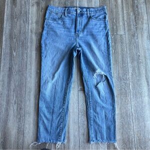 Madewell The Perfect Vintage Jean Womens 32 Light Wash Mom Jean Denim Straight